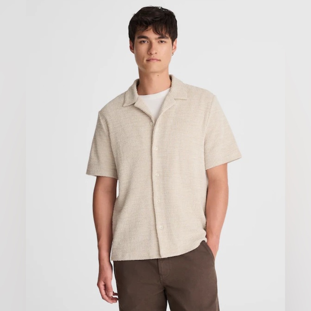 Madewell NWOT Textured Stripe Camp-Collar Shirt